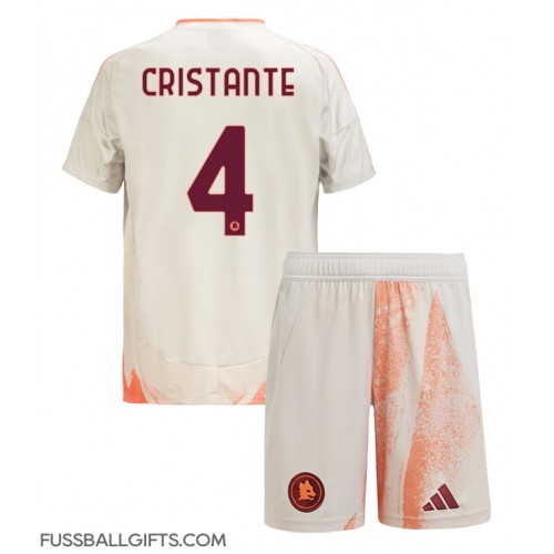 AS Roma Bryan Cristante #4 Fußballbekleidung Auswärtstrikot Kinder 2024-25 Kurzarm (+ kurze hosen)